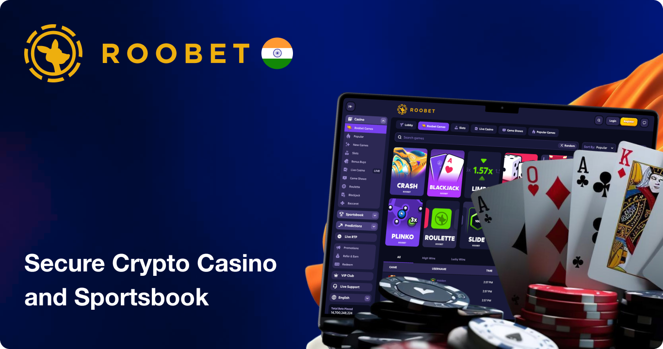 Roobet - Secure Crypto Casino, Real Dealers, and Sportsbook Platform in India 2026